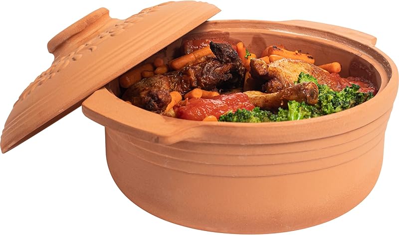 Browin 770612 Round Clay Casserole 4 L, Brown