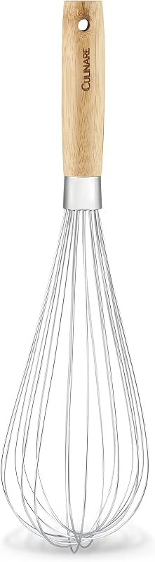 Culinare Naturals | C70010 | Fouet en Bambou et Acier Inoxydable | Ballon Fouet Cuisine | 34 cm x 9 cm