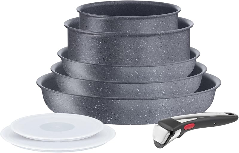 Tefal Ingenio L7669802 8-Piece Cookware Set, Induction, Non-Stick Coating, Stackable, Frying Pans and Saucepan