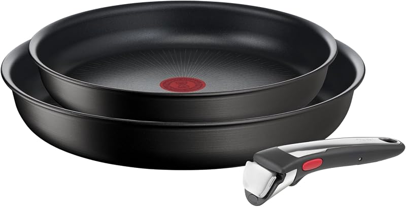 Tefal Ingenio L7679302 Set of 2 Frying Pans + Removable Handle, Induction, Non-Stick Coating, Cooking Start In