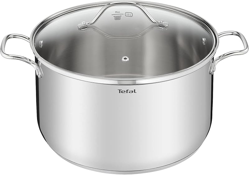 Tefal Intuition XL Stock Pot 36 cm/17.5 L, Induction, 18/10 Stainless Steel, 5 Year Warranty, Sturdy Riveted H