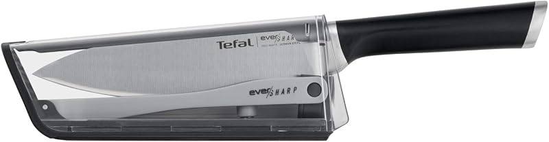 Tefal Chef Knife 16.5 cm, Exclusive Integrated Sharpening, Multipurpose Kitchen Knife, German Stainless Steel,