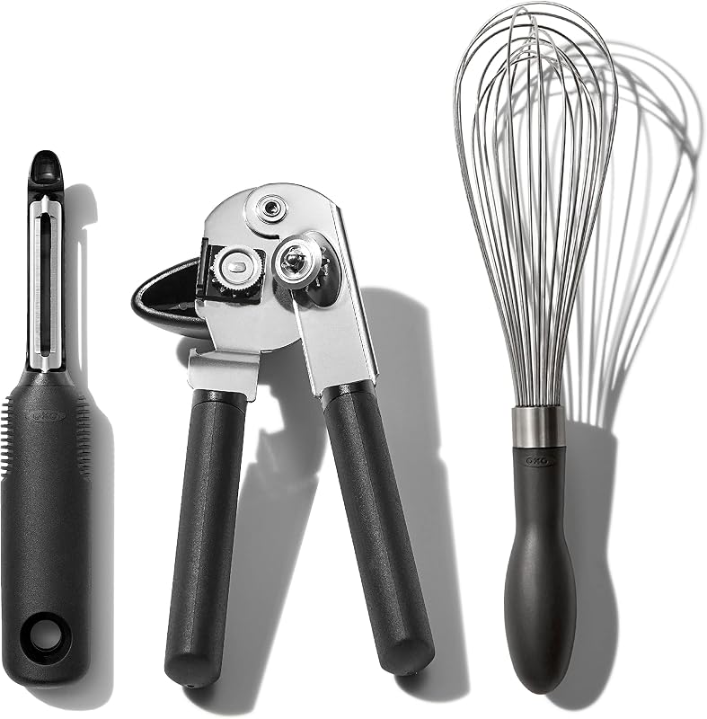 OXO Good Grips Kitchen Utensils and Accessories Set of 3 | Three everyday utensils, this set includes a peeler