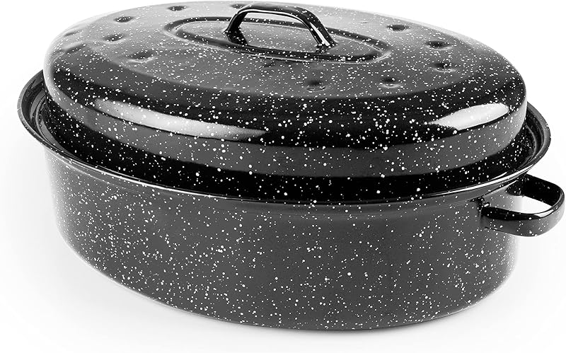 IBILI - Black oval casserole, 34 x 27 x 13 cm, Enamelled steel
