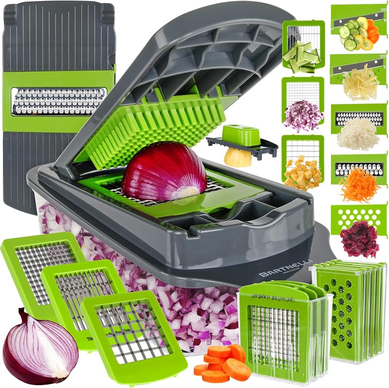 Bartnelli, vegetable chopper slicer pro | 15 multifunctional kitchen gadgets for vegetables, cheese grater, ve