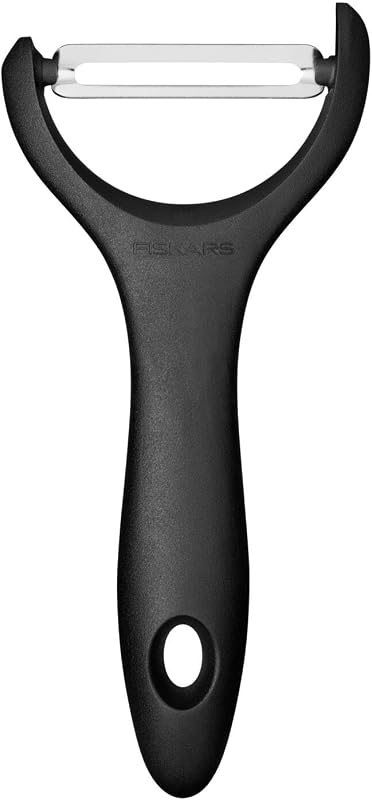 Fiskars Peeler, Y Shape, Stainless Steel, Essential, Black, 1065599