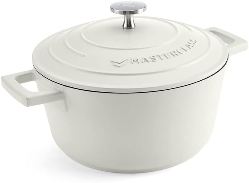 MasterClass 2.5L/20cm Small Casserole Dish with Lid, Lightweight Cast Aluminium, Suitable for Induction Hob an