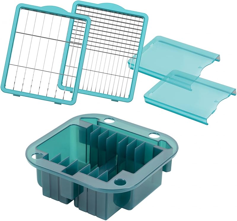Genius Nicer Dicer Chef Professional 5-Piece Vegetable Cutter Accessory Set with Storage Insert, Knife Inserts