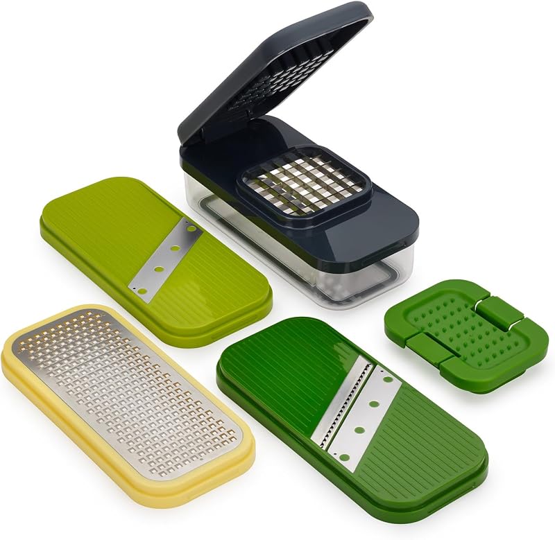 Joseph Joseph Multi-Prep Compact 4-in-1 Multifunctional Vegetable Chopper, Manual Chopper, Cheese Grater, Vege