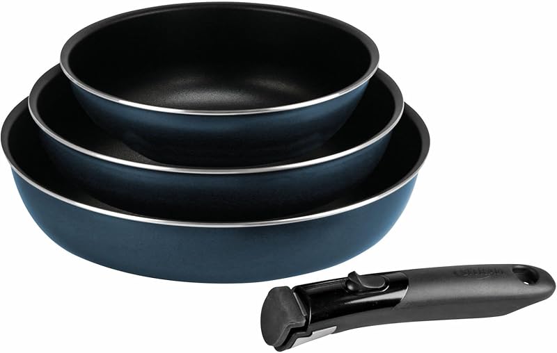 Sitram 714253 Set of 3 Pressed Aluminium Frying Pans Diameter 20/24/28 cm - 2-Layer Non-Stick Interior Coating