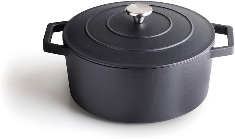 Qulinart by Brandt Round Cast Steel Casserole Dish 28 cm Slow and Even Heat Distribution - Optimal Cooking - C