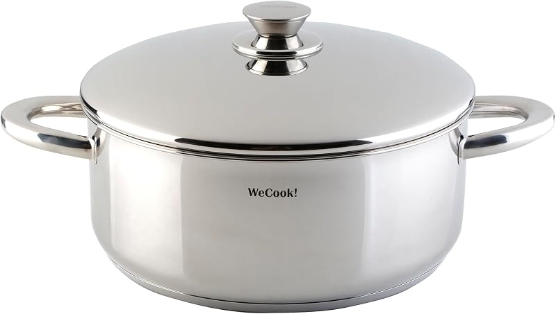 CAZUELA con tapa de acero stainless steel 22 cm, WECOOK! PRO