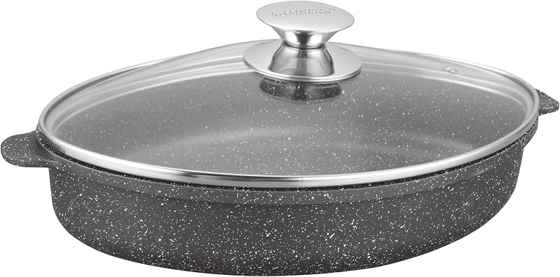 Kamberg - 35 x 24 x 6.3 cm - Stone coated PFOA/PFAS free - Suitable for all heat sources including induction -