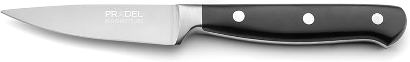 PRADEL ESSENTIEL - Paring knife - Crest - 13 C stainless steel, Satin finish - 9 cm blade - Black