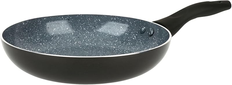Crealys AUTAN 529575 Aluminium Frying Pan Diameter 20 cm Height 4 cm Healthy Non-Stick Coating Stone Effect Ce