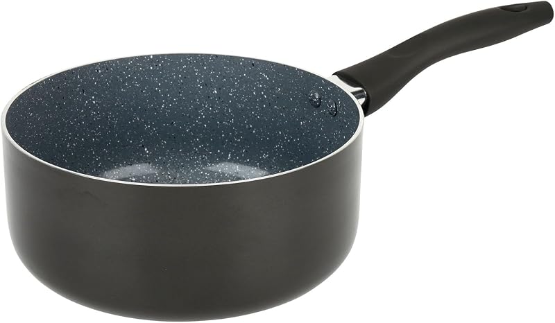 Crealys AUTAN 529581 Saucepan Aluminium Diameter 20 cm Height 9 cm Healthy Non-Stick Coating Stone Effect Cera