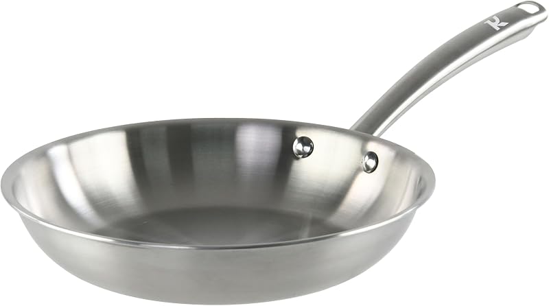 KAMBERG - Triply 18/10 Stainless Steel Frying Pan Diameter 28 cm - PFAS Free - Suitable for All Heat Sources I
