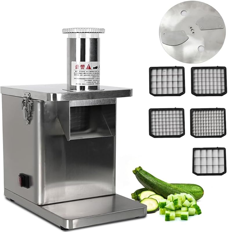 Vegetable Fruit Commercial Dicer, 250W Vegetable Cubes Cutting Machine, French Brothers Cutter for Advertising