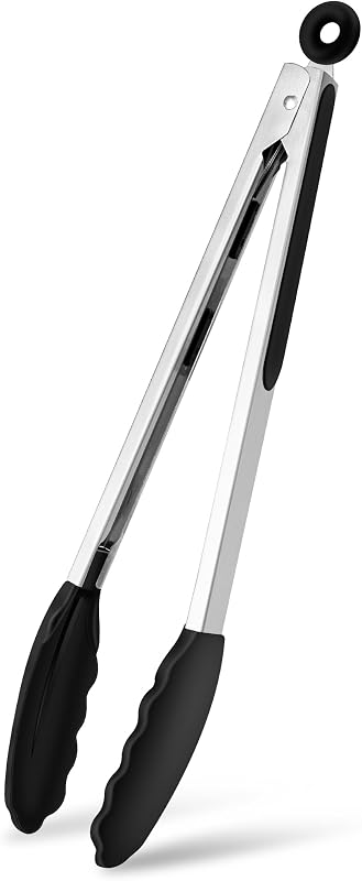 Elalove BBQ and Kitchen Tongs 39cm Silicone Food Grade BPA Free Heat Resistant for Oven, Grill and Kitchen Ute