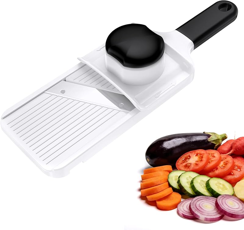Ibergrif M526 Kitchen Mandolin, Adjustable Vegetable Slicer, 1-4 mm | Finger Protection, Safety Lock, Easy Cle