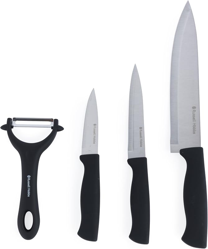 Russell Hobbs Venus Knife & Peeler Set – Chef/Universal Knives, Various Sizes, Vegetable Peeler, Potato, Hand 