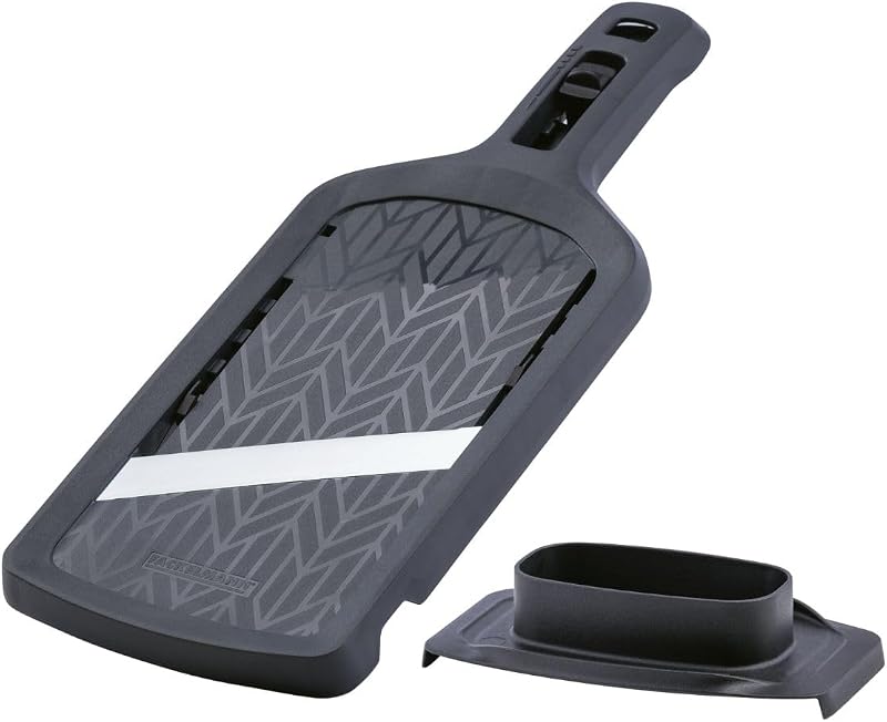 Fackelmann Stainless steel mandolin with 4 cutting levels, ergonomic slider and leftover holder for precise cu