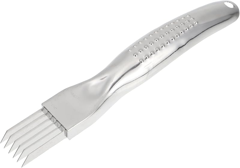 Coupe-oignon en Acier Inoxydable Argenté pour Oignon Vert | Usage Sûr et Gain de Temps, Compatible Ciboule, Us