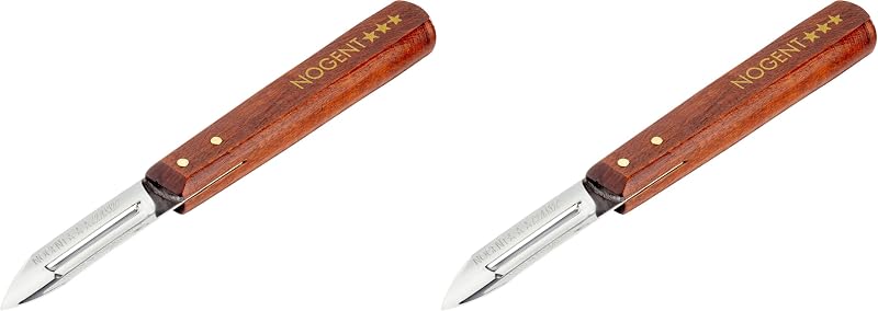 Nogent 3 Etoiles 01210B Peeler Stainless Steel Classic Wood, Cherry Wood (Pack of 2)