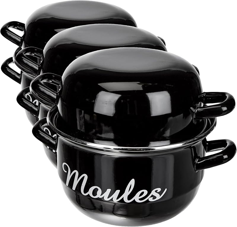 BAUMALU 312852 Painted Stock Pot, Black (Pack of 3)