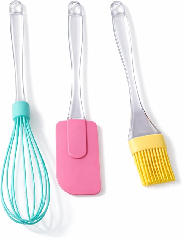 PARENCE - Silicone Kitchen Utensils Set - Whisk, Spatula and Brush - 3 Piece Baking and Kitchen Accessories Se