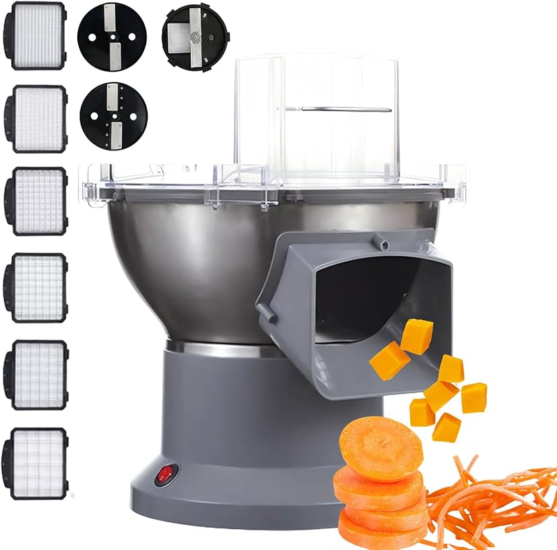 Multi-Function Electric Vegetable Chopper Kitchen Tool for Onion, Garlic, Carrot, Potato and Fruit, 6 Blades
