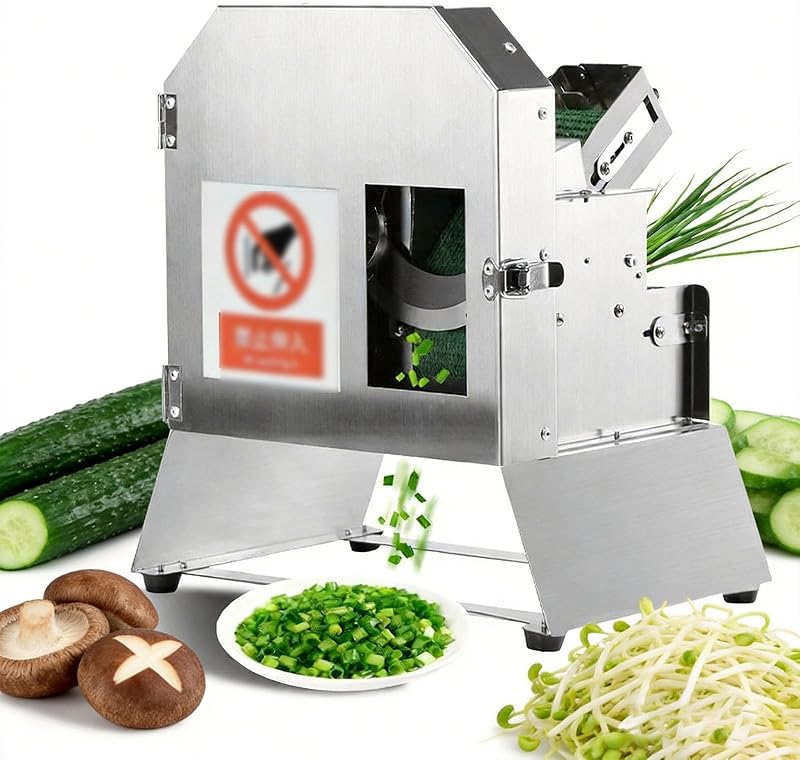 GLWABOMARS Trancheuse à légumes électrique Commerciale 100 kg/h, Coupe-Aliments Multifonction en INOX, Machine